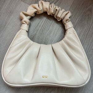 JW PEI Cream Ruched Shoulder Bag